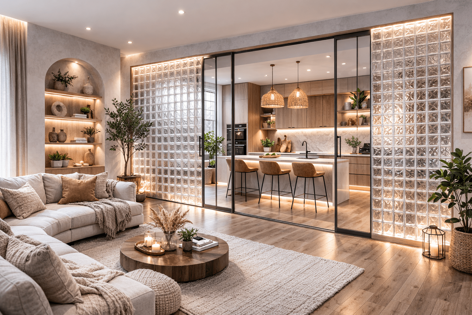 2. Разделяне на дневна от кухня